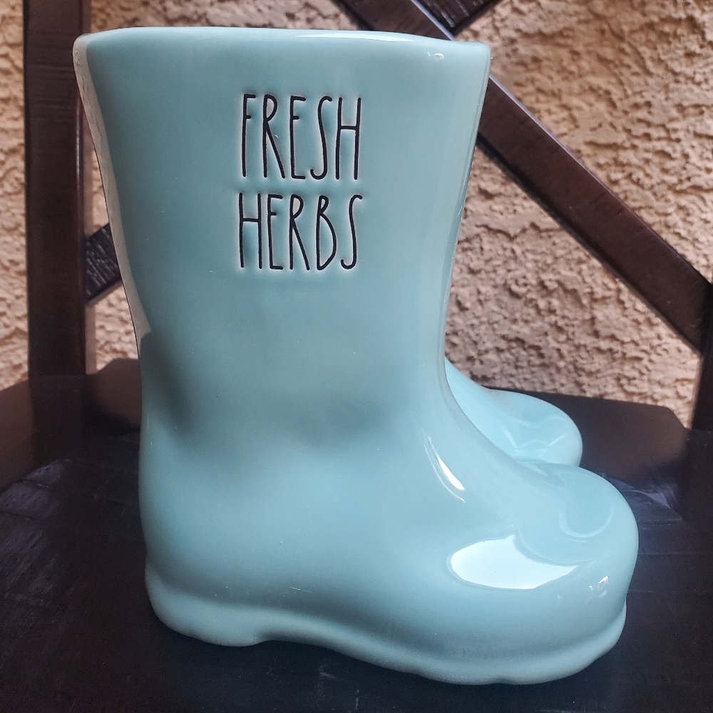 Rae Dunn FRESH HERBS Rain Boots Planter